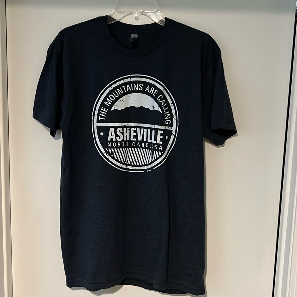 Asheville North Carolina Mountain T-shirt Size Medium Blue Grey